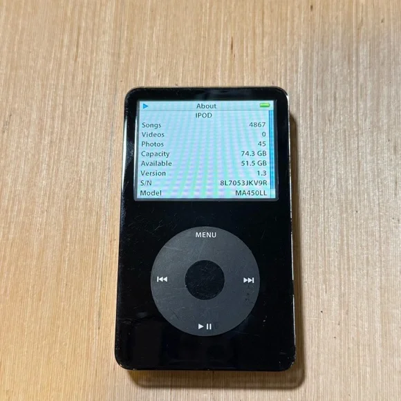 iPod Model:A1136 5thGen 80GB Blk Tested Good w/7233 Songs Good Battery Read Info - Picture 8 of 16